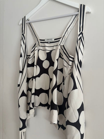 GEORGES RECH. Top seda cruzado bicolor