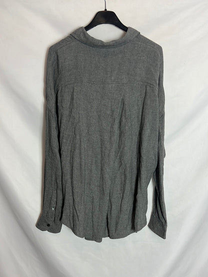 TCN. Camisa gris jaspeada textura. T S