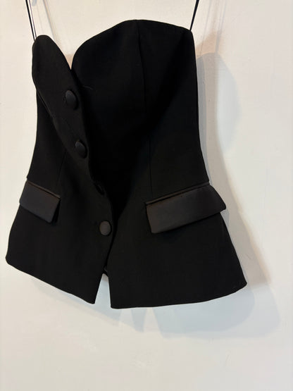 ZARA. Top palabra de honor detalles raso