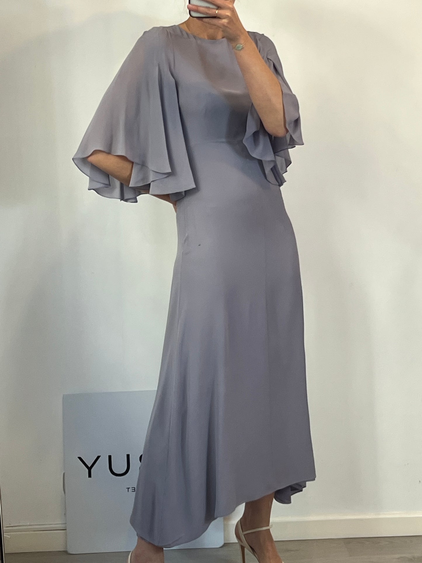 SAINT LAURENT. Mauve silk dress. T.S.