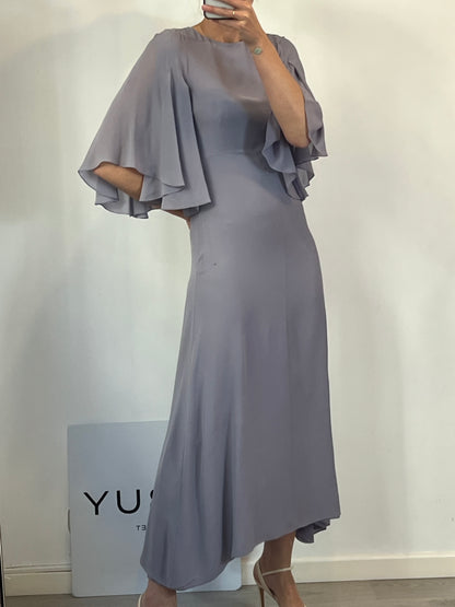 SAINT LAURENT. Mauve silk dress. T.S.