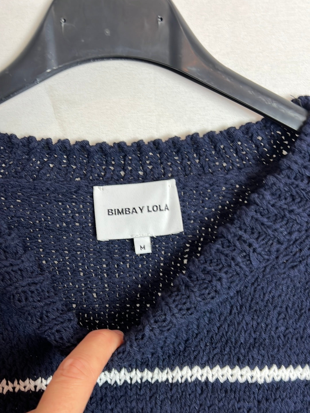 BIMBA Y LOLA. Blue sweater with white stripes. TM