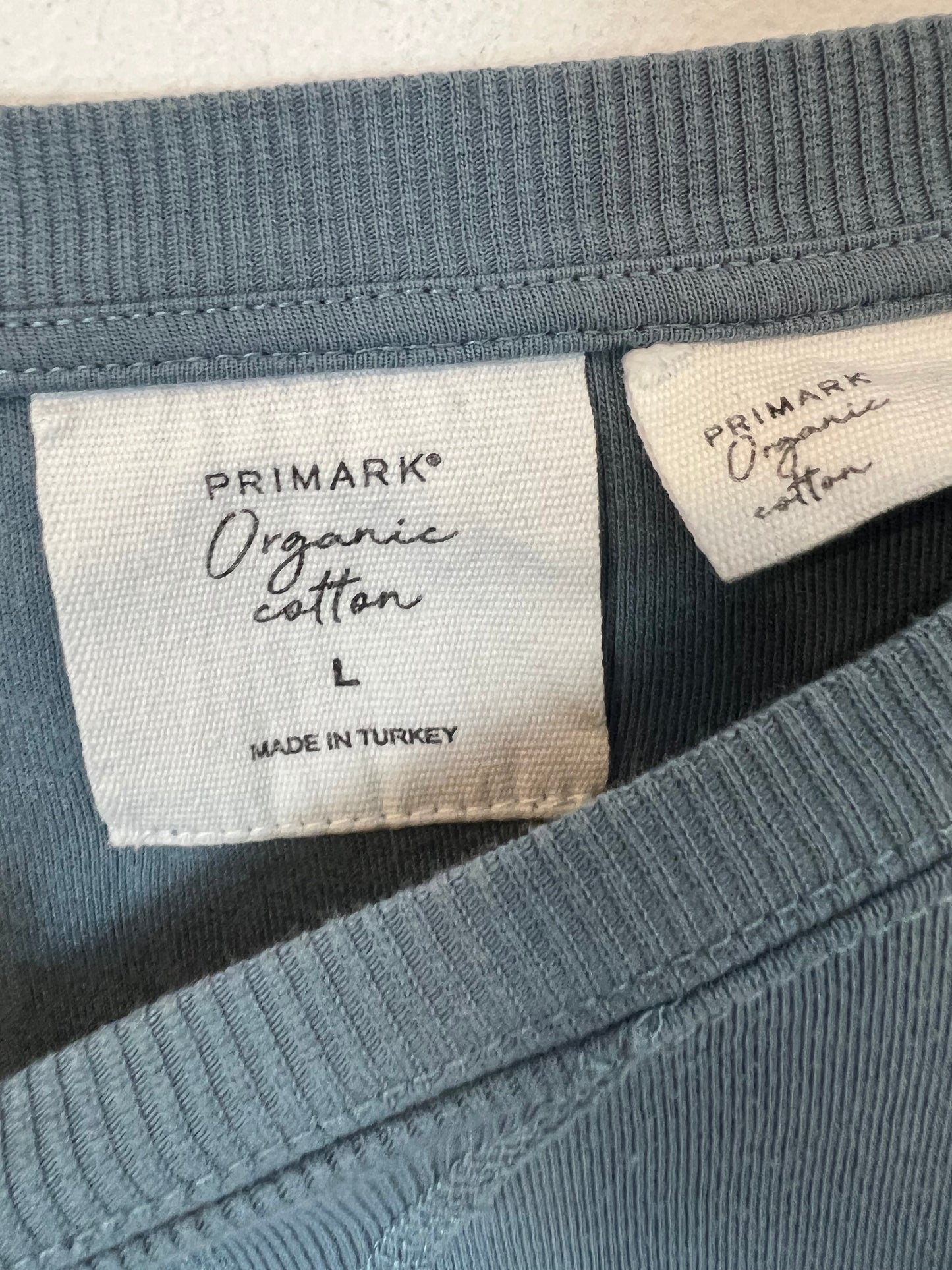 PRIMARK. Sudadera azul fina. T L