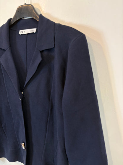 ZARA. Blue knit jacket TM