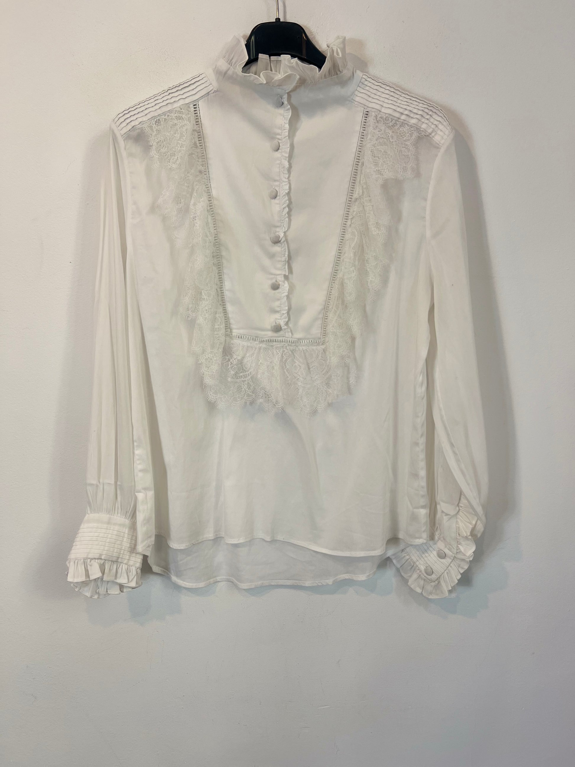 ZARA Blusa blanca detalles encaje – Hibuy market - Main Image