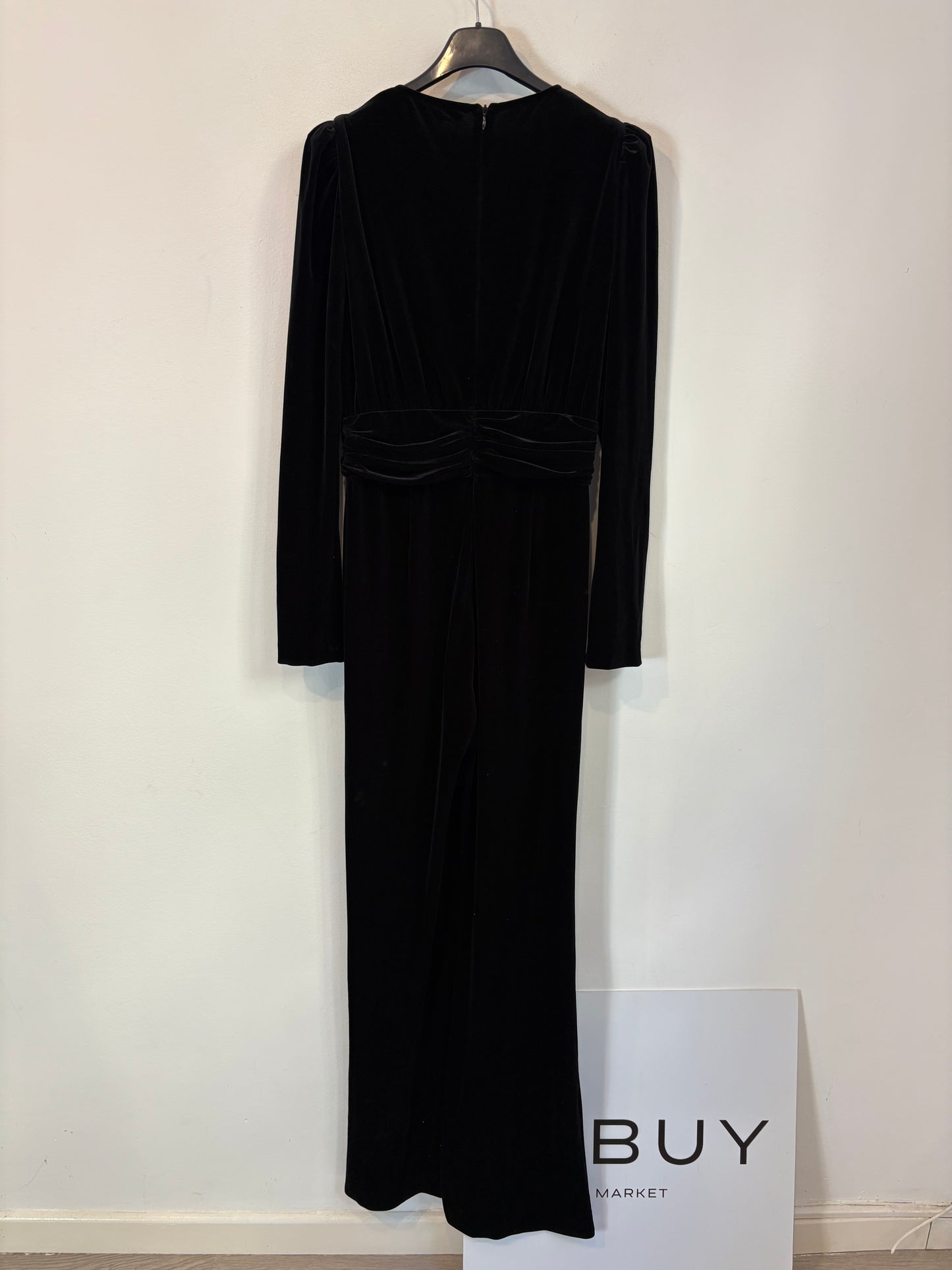 ZARA. Mono largo negro terciopelo. T XS