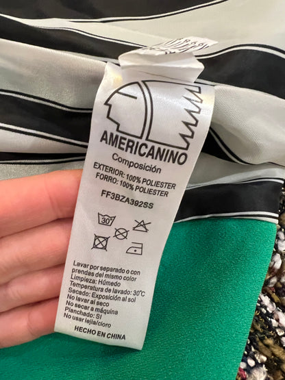 AMERICAN. Tm double-breasted green blazer