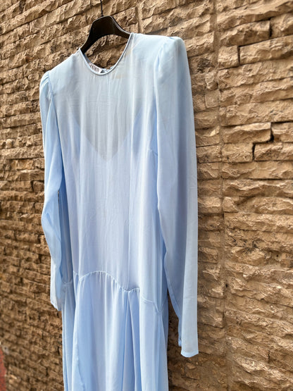 ANDION. Vestido azul claro gasa