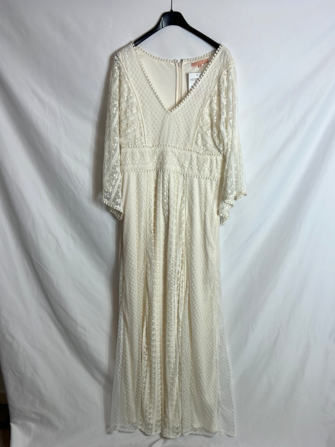 TINTORETTO. Vestido blanco encaje. T.M/L