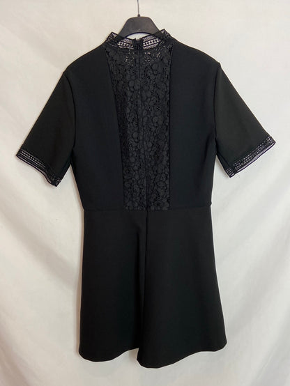 ZARA. Black dress with lace detail TM