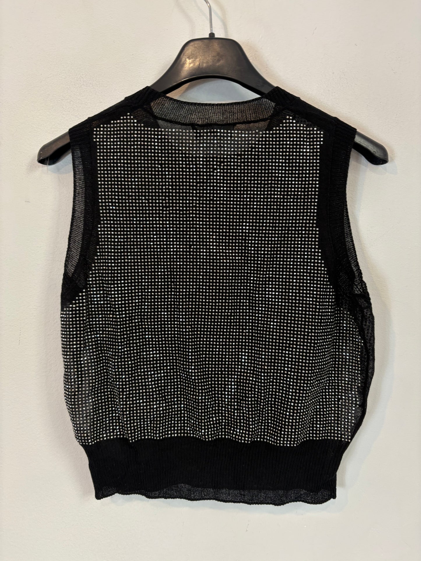 DIESEL. Top negro tachuelas T.xs