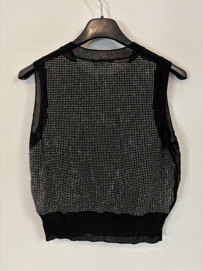 DIESEL. Top negro tachuelas T.xs