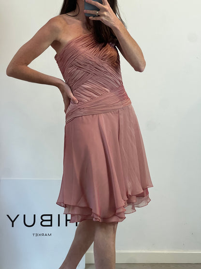 Vestido rosa empolvado vintage