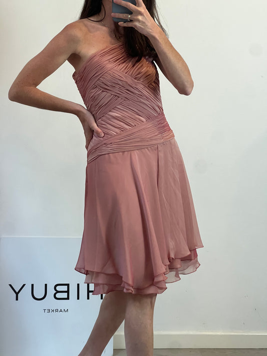 Vestido rosa empolvado vintage