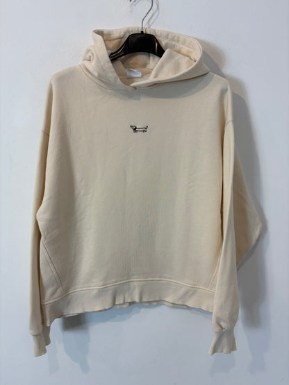 ZARA. Sudadera beige bordado