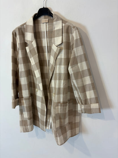 MUS & BOMON. Blazer cuadros beiges algodón