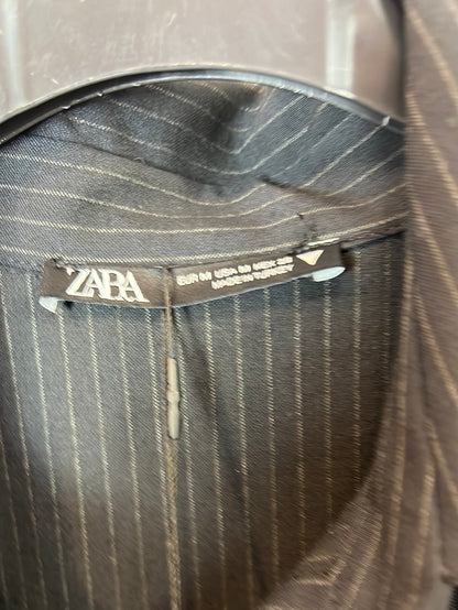 ZARA. Blue striped short jumpsuit TM