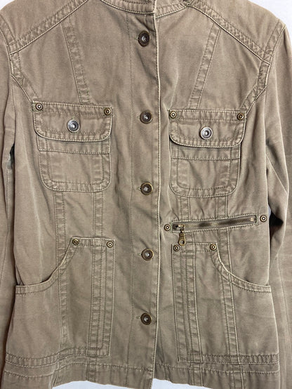 STRADIVARIUS. Cazadora verde bolsillos T.M