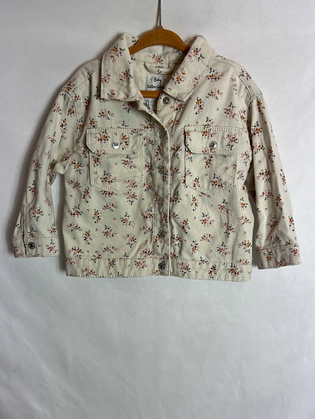VERTBAUDET. Chaqueta denim flores. T 2 años