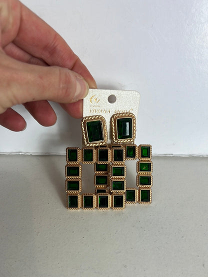 OTRAS. Pendientes dorados y verdes