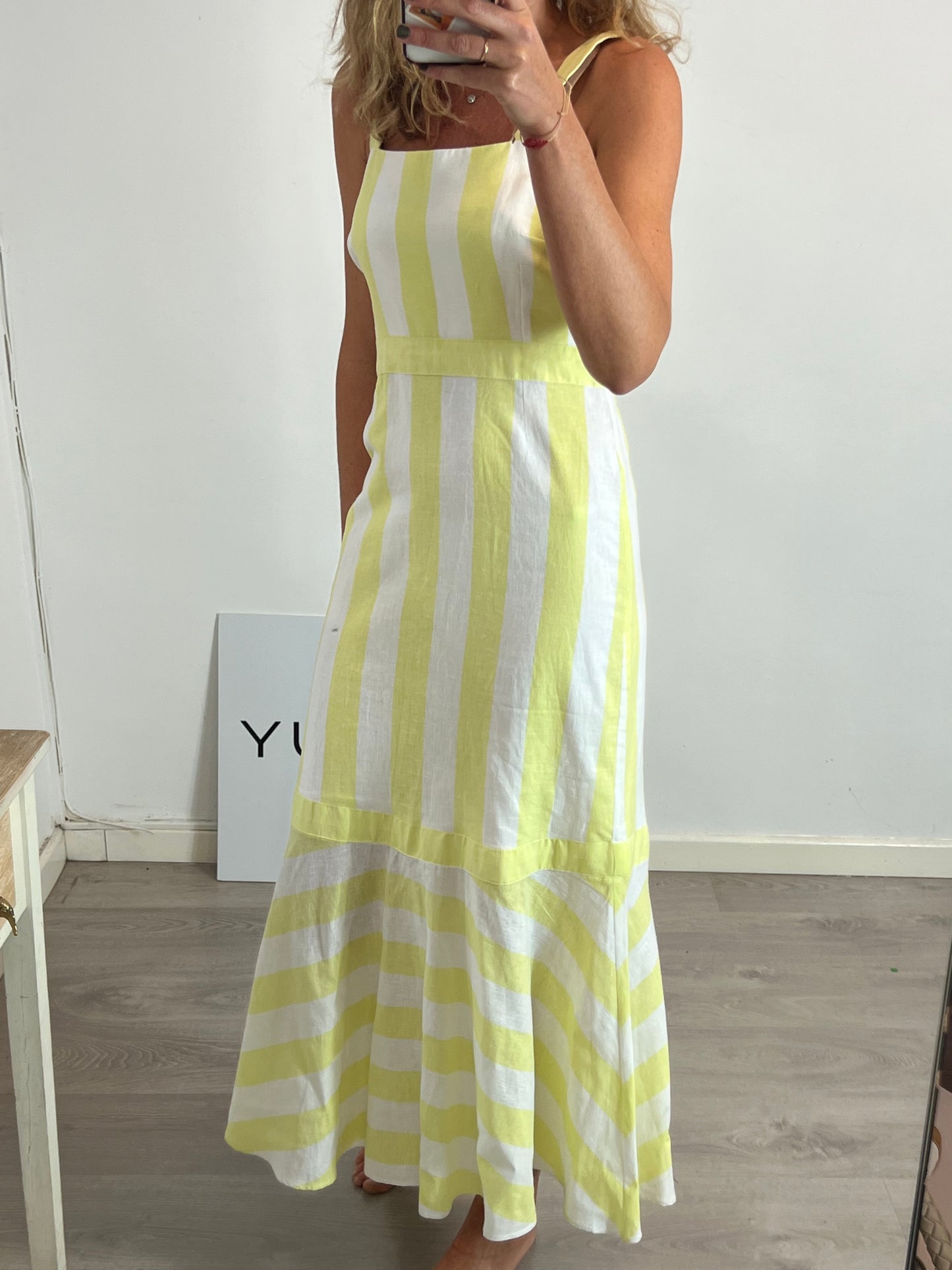 C.O.M.A. Vestido largo rayas. T S