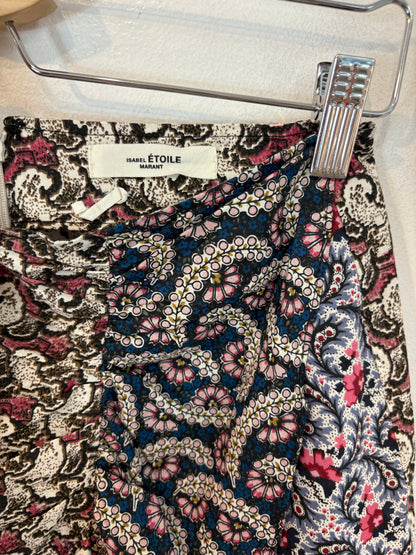ISABEL MARANT. Falda corta estampada volante