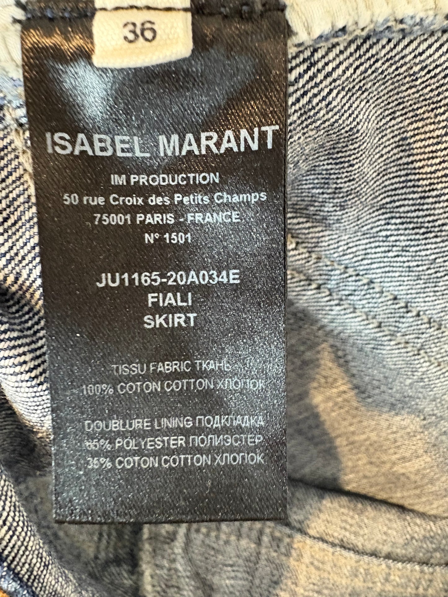 ISABEL MARANT. Falda midi denim abotonada