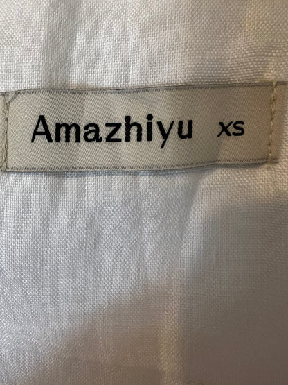 AMAZHIYU. Chaleco lino blanco. T XS