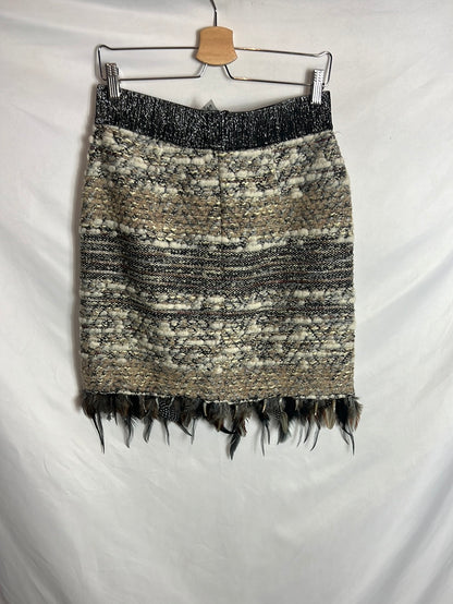 MANGO. Textured knit skirt Tl