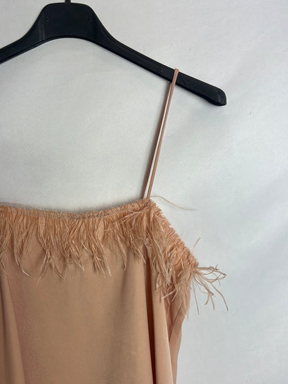 Zara. Top tirantes plumas. T.s