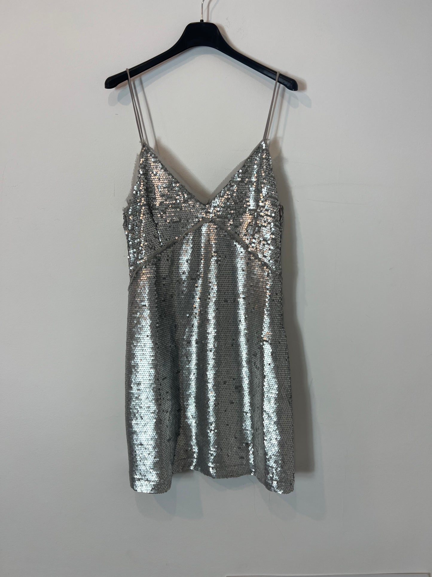 mango silver sequin dress Scoop-back sequin dress - Women