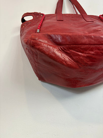 ZADIG & VOLTAIRE. Bolso shopper rojo piel