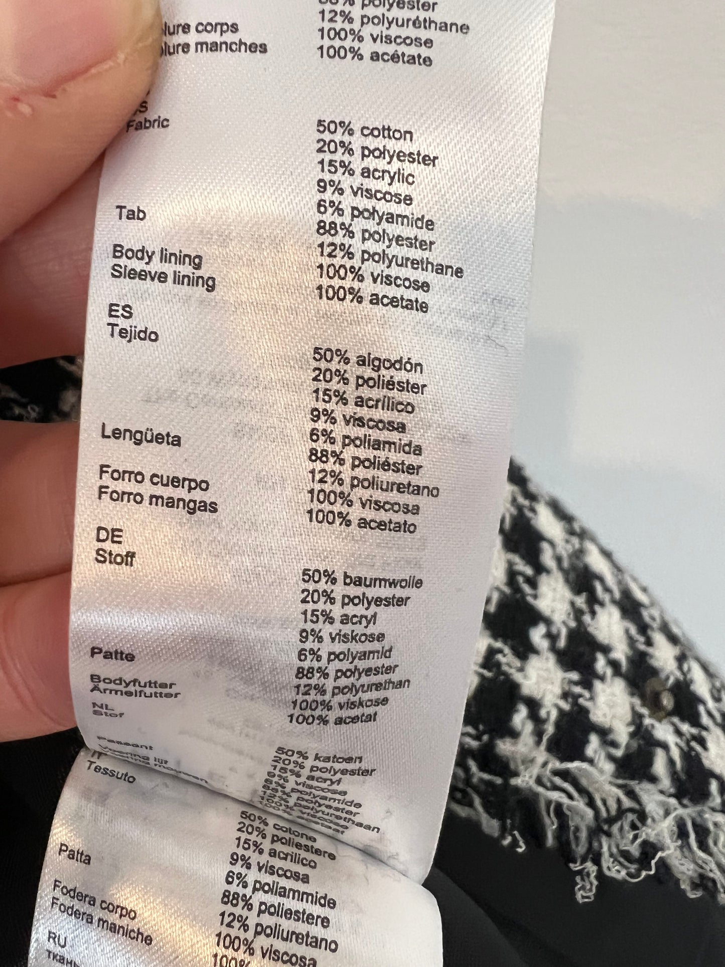 CLAUDIE PIERLOT. Chaqueta tweed pata de gallo. T 38