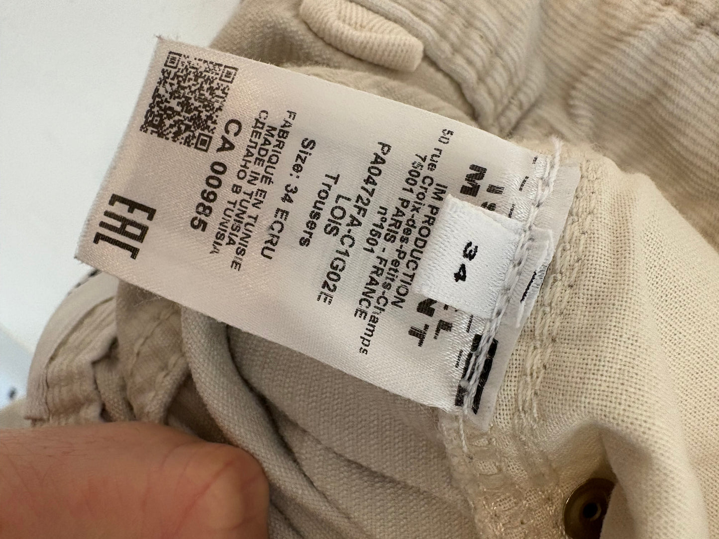 ISABEL MARANT. Pantalón beige textura