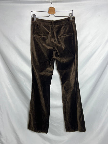 MASSIMO DUTTI. Flared brown velvet trousers. Size 38 (tare)