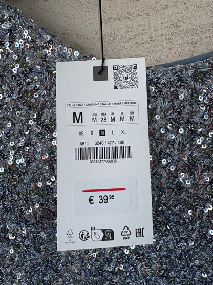 ZARA. Vestido corto lentejuelas espalda