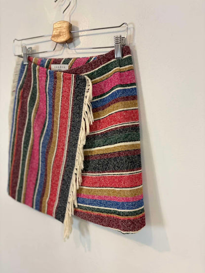 Falda corta cruzada multicolor