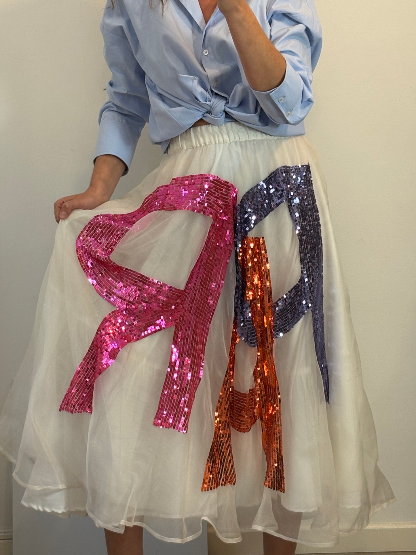 P.A.R.O.S.H. Falda midi tul lentejuelas