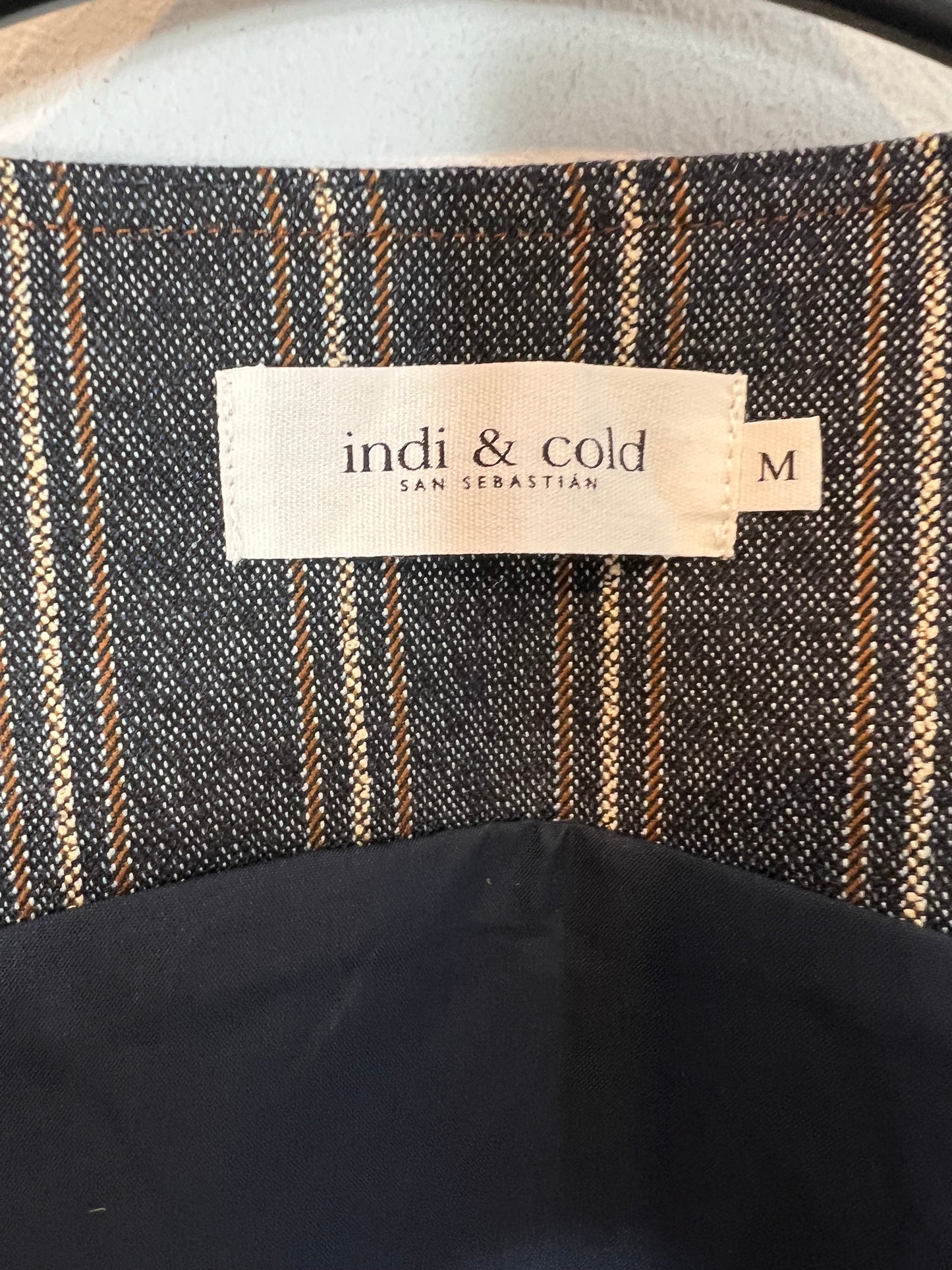 INDI&COLD. Chaleco de rayas azules T.m