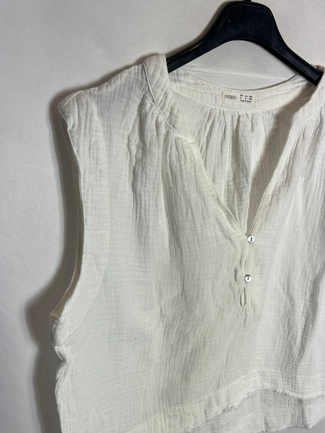 OYSHO. White bamboo knit top. TS