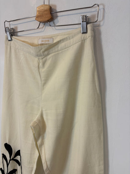 MACSENS. Pantalón beige detalle flecos