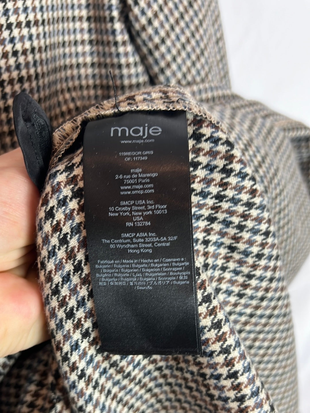 MAJE. Houndstooth dress. Size 38