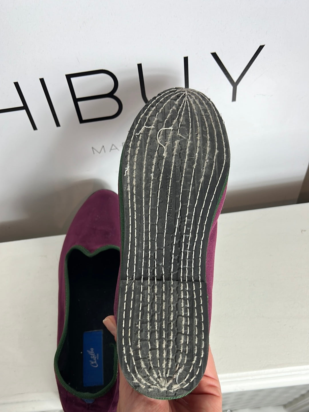 CHATELLES PARIS. Zapato plano terciopelo. T 38