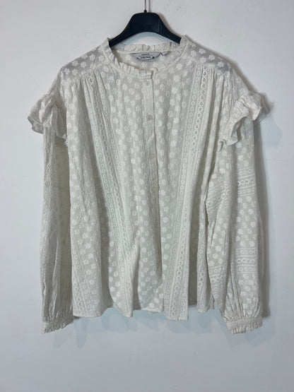 &amp;OTHER STORIES. White blouse embroidered with flowers. T.S.