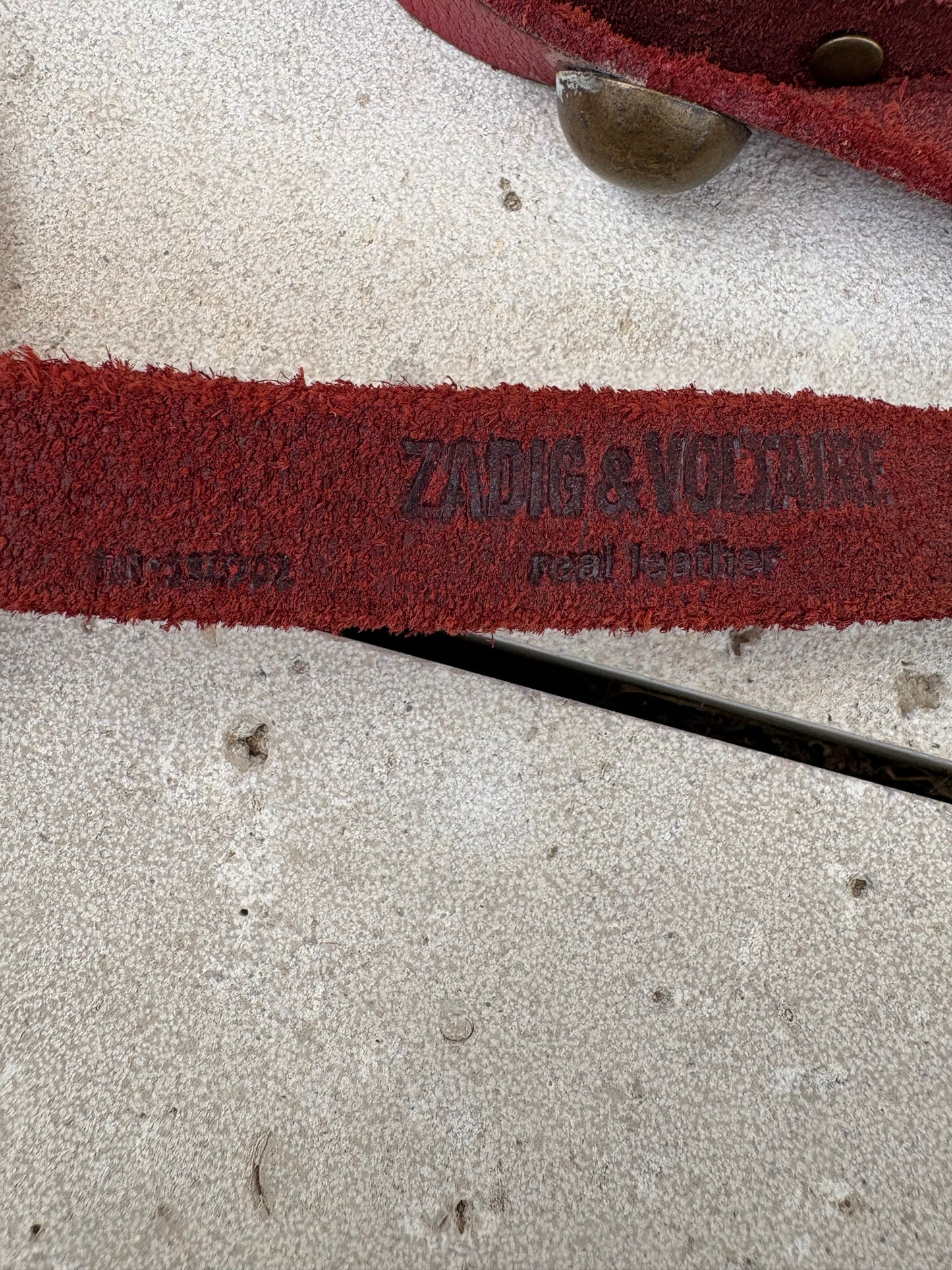 ZADIG&amp;VOLATIRE. Red double-wrap leather belt. TS/M