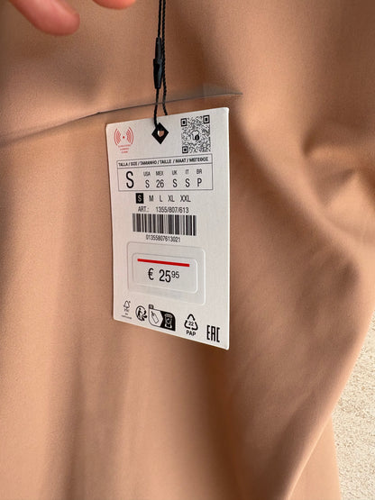 ZARA. Body marrón chocolate elástico. T S