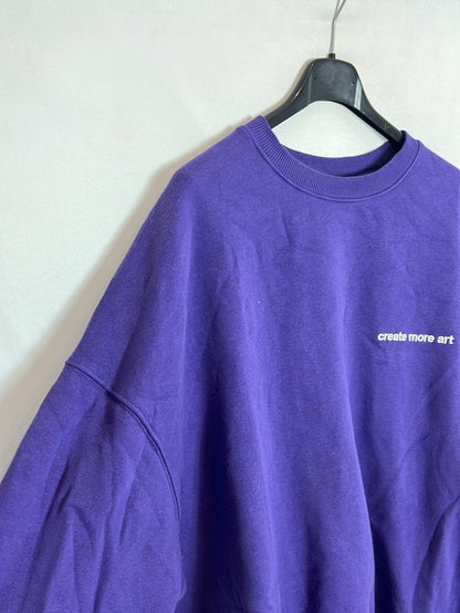 PULL&BEAR. Sudadera morada letras T.xl