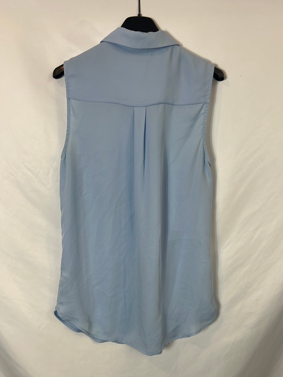 H&M. Blusa azul sin mangas T.38