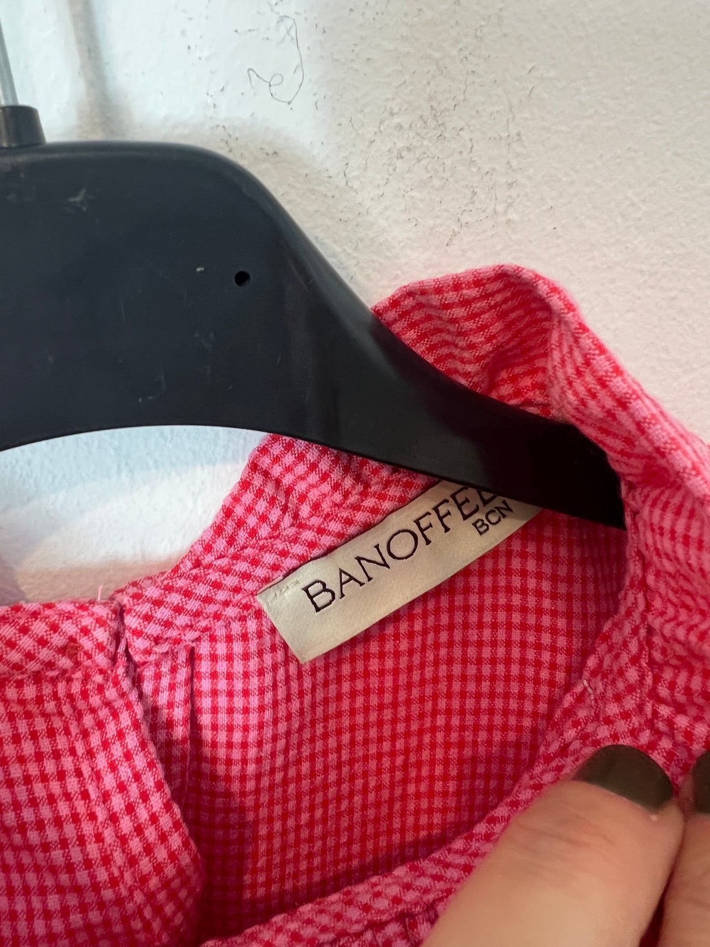 BANOFFEE. Vestido corto cuadros T.s