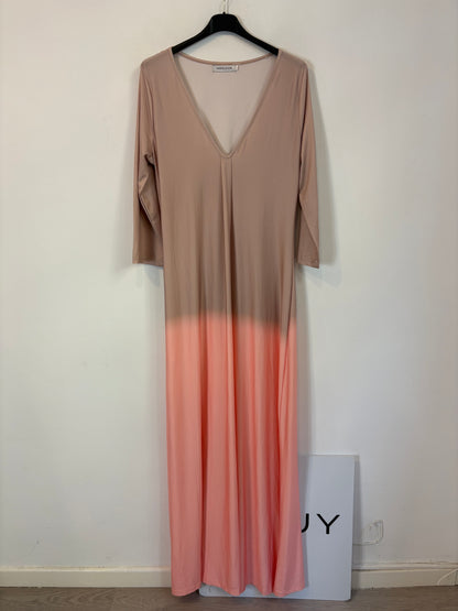 MISSLOOK. Vestido largo bicolor lycra. T L